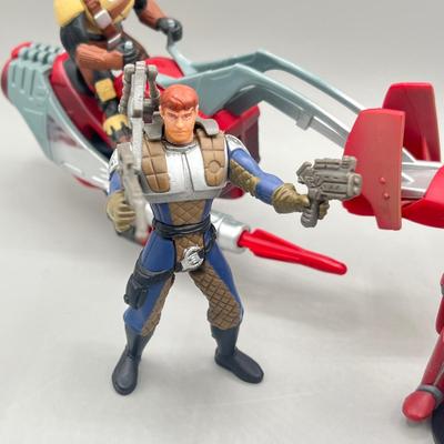 LOT 163F: Star Wars Power of the Force Action Figures - Extended Universe w/ Accessories and Speeder Vehicle
