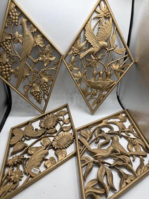 Vintage Burwood diamond wall plaques