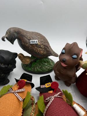 Fall decor & ceramic animals