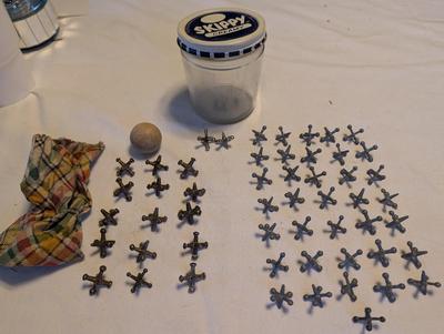 Old Jar with Jacks and Ball
