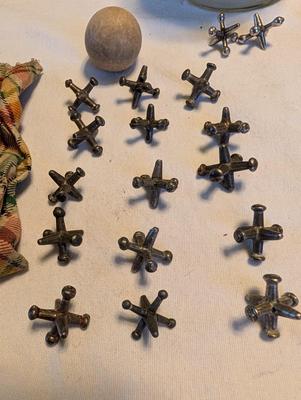 Old Jar with Jacks and Ball