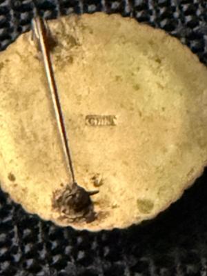 Vintage celluloid floral brooch like china marked