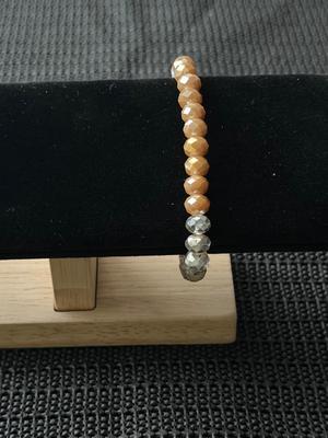 bracelet made of faceted crystal rondelle beads.