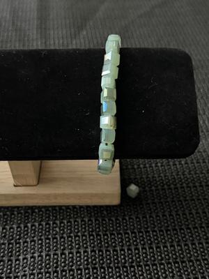 mint green faceted bead adjustable bracelet