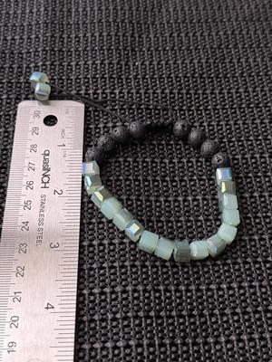 mint green faceted bead adjustable bracelet