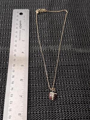 Vintage enamel ladybug necklace