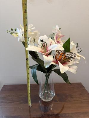 Silk Flowers & Vase