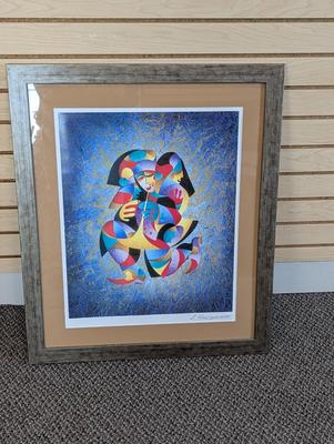 Anatole Krasnyansky Signed Serigraph "Play That Horn" Approx 24 1/4" x 29"