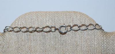 Silver Tone METAL FEATHER NECKLACE with 4 Assorted Charms and Beads on a Silve Tone Chain & Circle Clasp 17" L