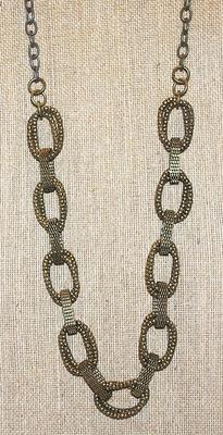 Large Snakeskin Style SOFT Flexible Links NECKLACE in Brass-Tone and Lobster Clasp 24" L