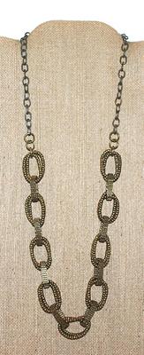 Large Snakeskin Style SOFT Flexible Links NECKLACE in Brass-Tone and Lobster Clasp 24" L