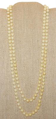 Vintage-Style WRAP-AROUND Off-White Faux PEARL NECKLACE 52" L