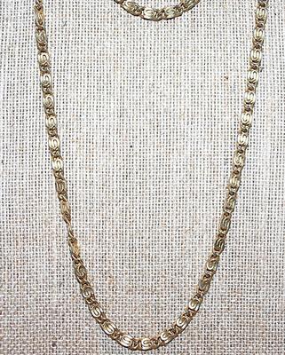 Long WRAP-AROUND Gold Tone "S" Links NECKLACE with Circle Clasp 60" L