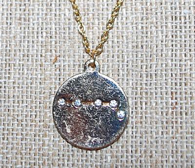 Collection of 2 ZODIAK SIGN - "ARIES" NECKLACES - one with the Word and the other with the Constellation - both in Gold Tone...