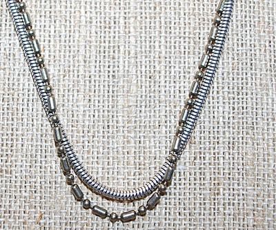 Marked "LAURA ASHLEY" 2 Chain Styles NECKLACE with Large Lobster Clasp 17" L