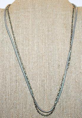 Marked "LAURA ASHLEY" 2 Chain Styles NECKLACE with Large Lobster Clasp 17" L