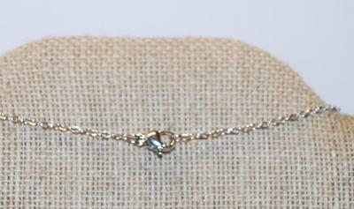 Single Round Clear Stone PENDANT (½" x ½") with Full Surround on a Silver Tone Necklace Chain 17" L