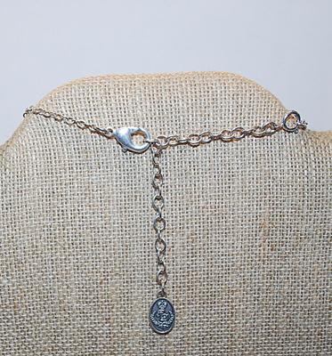 BASEBALL NECKLACE with Glove & Ball, Bat, Heart and Stone Accents on a Silver Tone Necklace Chain 17" L