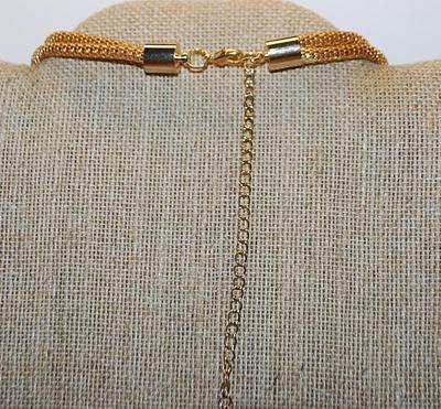 Beautiful Gold Colored ROPE & 26 Faux PEARLS NECKLACE with Cylinder Ends and a Lobster Clasp 18" L