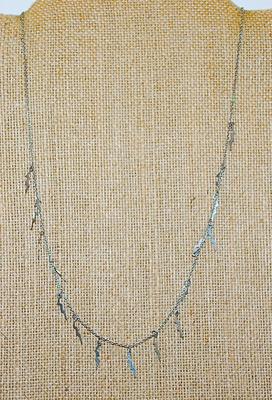 Unique "Lighting Strikes" Style NECKLACE on a Silver Tone ADJUSTIBLE Necklace Chain 15"-17" L