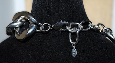 Large Link (1½" ea.) Heavy Solid Chain-Link NECKLACE with Large Lobster Clasp 18" L