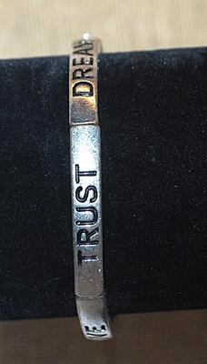 Uplifting "WORDS" Elastic BRACELET (2" Opening) with "Hope, Love, Trust & Dream" on Bejeweled &...
