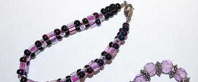 Collection of 2 Lavender BRACELETS (2¼" Opening)