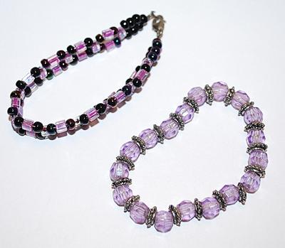 Collection of 2 Lavender BRACELETS (2¼" Opening)