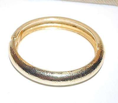 Brushed Gold Tone Metal SNAP CUFF BRACELET (2½" Opening) with SPRING-Style Closure