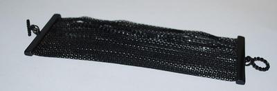 All Black 20 LINKS Strands BRACELET (2" Opening) with Toggle Clasp