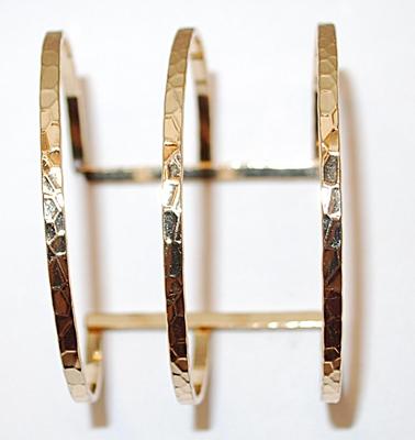 Gold Colored LADDER CUFF BRACELET (2¼" Opening) with Beveled "Cuts" on 3 Ladder Rungs