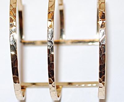 Gold Colored LADDER CUFF BRACELET (2¼" Opening) with Beveled "Cuts" on 3 Ladder Rungs