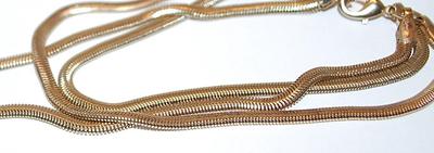 Gold Colored Triple Strands ROPE BRACELET with Lobster Clasp 9" L