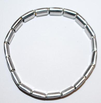 Silver Tone Elastic Segmented BRACELET (2¼" Opening) - Marked "CIAO ITALIA"