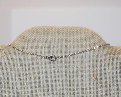 11 Clear ROUND Stones Cross PENDANT (1¼" x ¾") on a Silver Tone Necklace Chain 17" L