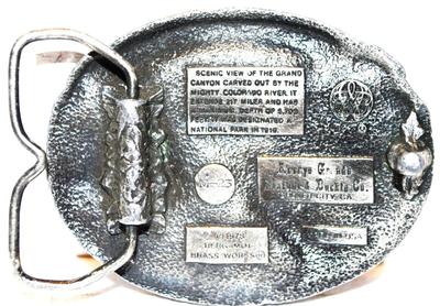 "Arizona - Scenic View of the Grand Canyon" Belt Buckle Oval 3" x 2½"