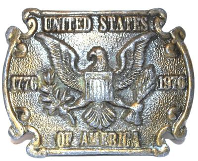 "United States of America 1776-1976" Belt Buckle 3¼" x 2½"
