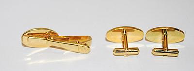 Japanese-Style 3-Star Crown CUFFLINKS & Clasp Set