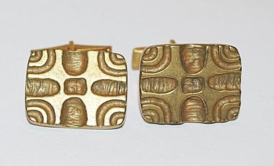 Vintage-Style CUFFLINKS in Brushed Gold Tone