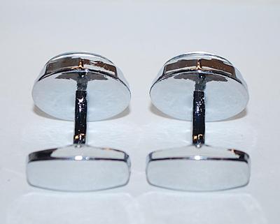 NEW CUFFLINKS SET with ROUND Shape and Silver-Tone Filagree-Style Center Design on a Silver Tone Setting