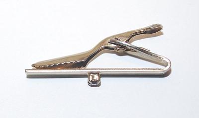 Vintage-Style Single 4-Prong RED Stone TIE CLASP (1½" L)