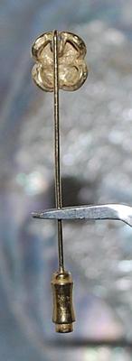 GREEN Oval Cabochon Cut Stone PIN (2" L) with Pin Guard & Loop Surrounds on a Gold Tone Setting