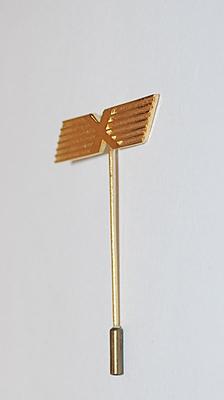 "X" Banner Gold Tone PIN (1¾" x 1") with Needle Point Protector