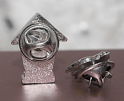 Silver Colored BIRD & BIRDHOUSE TACKS on Silver Tone Settings