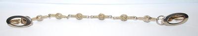 Double Oval LOOPS SWEATER CHAIN (7") with Muted Gold Tone Globe Accents and Claw Clasps