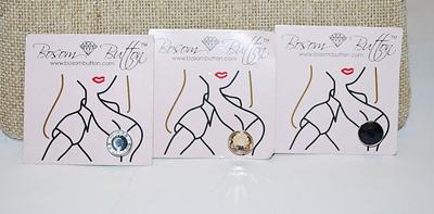 Collection of 3 "BOSOM BUTTONS in Various Stone Colors