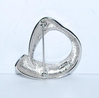 Modern Silver Colored "©MONET" BROOCH (1¾" x 1¼") with Silver Tone Setting