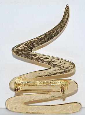 Gold Colored "Climbing Snake" BROOCH (2¼" x 1½") on a Gold Tone Setting