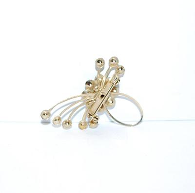 Spider Flash LIME GREEN BROOCH (1½" x 1") with 14 Round Stones on a Silver Tone Setting