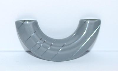 Half Circle GRAY ACRYLIC BROOCH (2" x 1") with Silver Tone Pin Setting